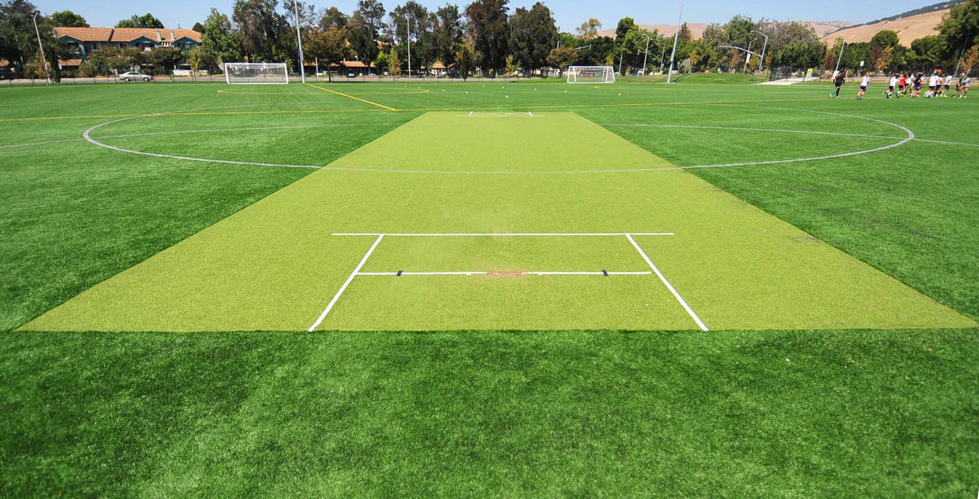 synthetic grass cricket pitch