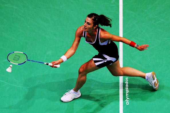Female badminton player