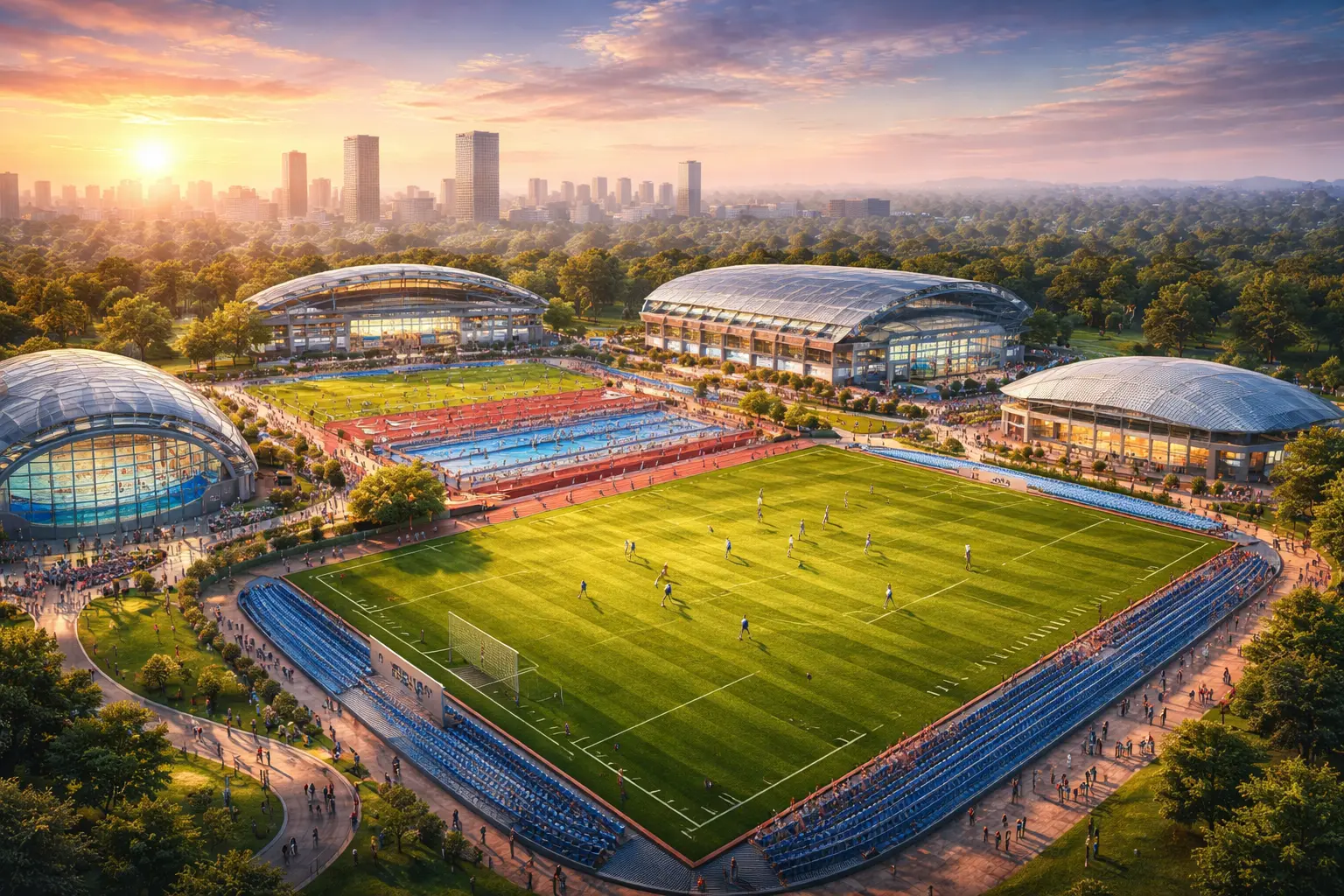 Developed public sports facility created through public-private partnership planning and execution